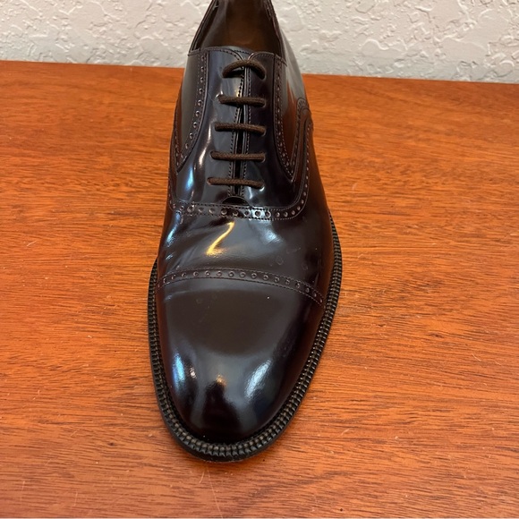 Bally Mens Dark Brown Cap Toe Oxfords Size 8.5 - Picture 8 of 16